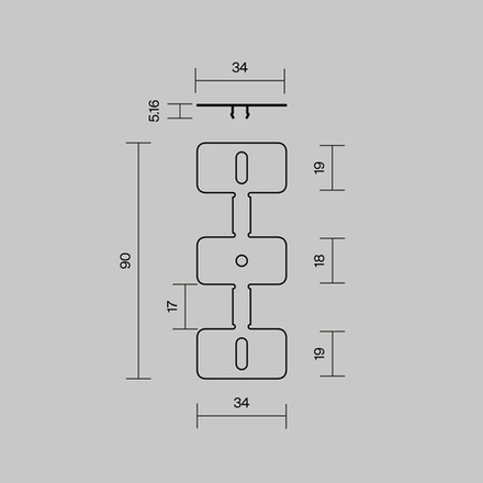 Комплект креплений (для профиля 35x66) 4 шт., ALM-3566-MT 642080. TM Maytoni