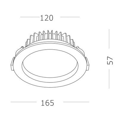 ST752.538.24 Св-к встр. Белый LED 1*24W 3000K 1 920Lm Ra80 100° IP44 D165xH54 100-240VV