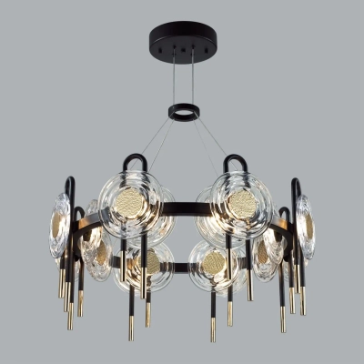 5407/92L MODERN ODL_EX25 101 черный/золото/металл/стекло Люстра LED 92W 3000K 8990Лм MAGNET