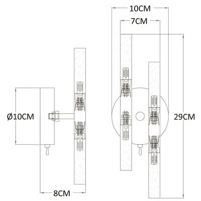 Бра Arte Lamp Ramona A7410AP-4PB, 4хG4