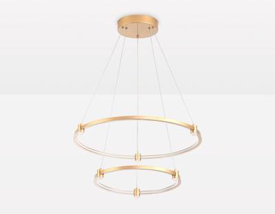 Светильник подвесной светодиодный FL5508/2+6 GD золото 45W 3000K/4200K/6400K D600/400*1300 (без ПДУ)