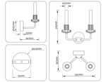 Светильник светодиодный настенный LH53130/2 GD/WH/GB золото/белый/серо-синий 4W 3000K 290*180*290