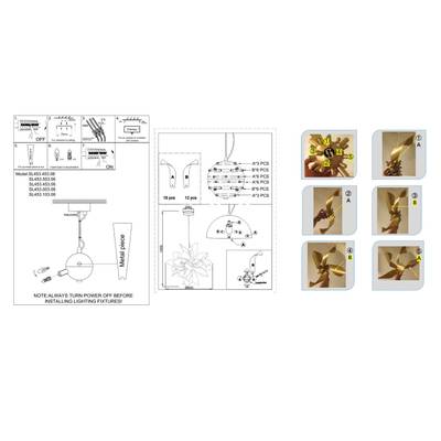 SL453.453.06E Люстра подвесная ST-Luce Черный, Белый/Черный, Белый E14 6*40W
