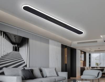 Потолочный светодиодный светильник FL51448 BK черный 70W 3000K-6400K+4200K 1200*125*40 (Без ПДУ)