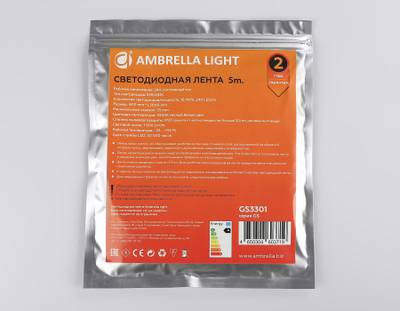 Светодиодная лента GS3301 2835 240Led/ 18W m/ 24V IP20 3000K/ 5000*10*1.2mm/ кратность резки 25mm (2 конт.)
