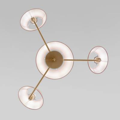 Подвесная люстра с тканевыми абажурами 60153/6 латунь