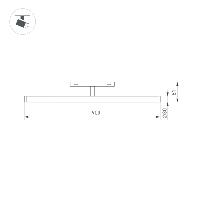 Светильник MAG-ORIENT-TUBE-TURN-L900-30W Day4000 (BK, 180 deg, 48V) (Arlight, IP20 Металл, 5 лет)
