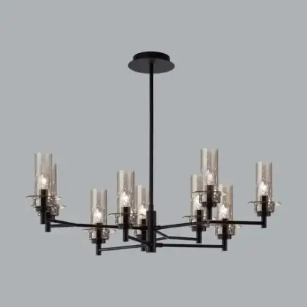 6555/9C CLASSI LN26 100 черный/дымчатый/металл/стекло Люстра потолочная E14 9*40W 220V MADONNA