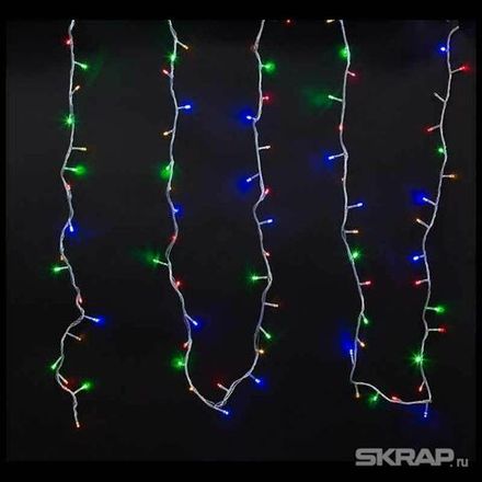 Электрогирлянда светодиодная LED100-5-MC (прозрачный шнур)