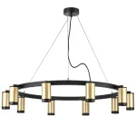 LR02040037 Люстра RULLO 10х50W GU10 ЧЕРНЫЙ/ЗОЛОТО (571020+214440-10+203437-10)