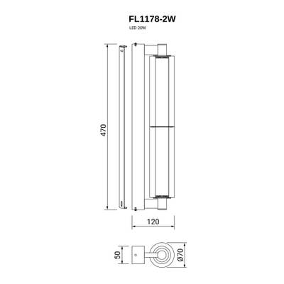 Бра Instante Chrome FL1178-2W, LED