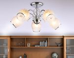 Подвесная люстра TR3188/5 CH/CL/FR хром/прозрачный/белый матовый E27/5 max 40W D600*285