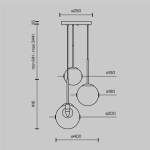 Подвесной светильник Basic form G9х3, MOD521PL-03G. TM Maytoni