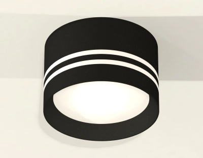 Комплект накладного светильника с акрилом XS8102021 SBK/FR черный песок/белый матовый GX53 (C8102, N8478)