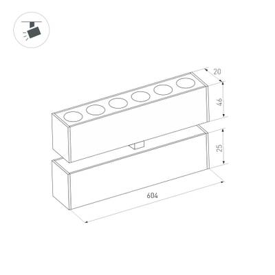 Светильник MAG-DOTS-FOLD-25-S600-18W Day4000 (BK, 30 deg, 24V) (Arlight, IP20 Металл, 3 года)