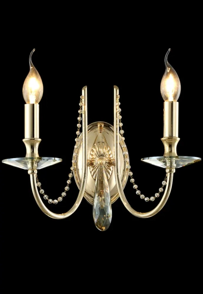 Бра Crystal Lux VICTORIA AP2 GOLD/AMBER 3340/402