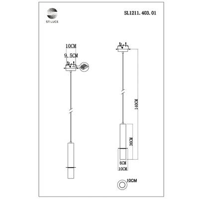 SL1211.403.01 Подвес ST-Luce Золотистый/Черный, Золотистый GU10 1*5W