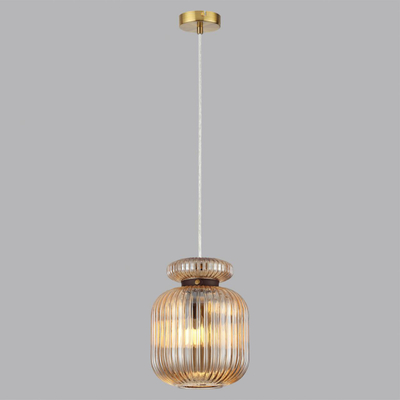 5042/1A PENDANT ODL24 373 античн.бронза/янтарный/металл/стекло/эко.кожа Подвес E27 1*60W JUGI