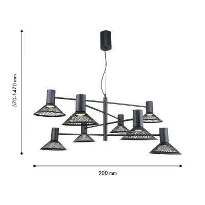 Подвесная люстра Metrics 4623-8P, 8*LED*6W, 5280LM, 3000K. ТМ F-Promo