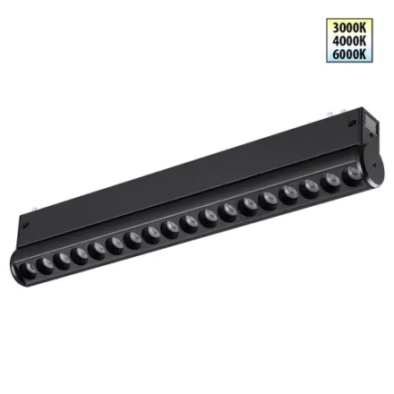 359948 PORT NT25 214 черный Трековый светильник с переключ. цв. темпер. IP20 LED 3000К\4000К\6000К 18W 90-240V VECTOR