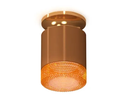 Комплект накладного светильника с композитным хрусталем XS7404122 SCF/PYG/CF кофе песок/золото желтое полированное/кофе MR16 GU5.3 (N7929, C7404, N7195)