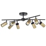 LR728408 Люстра RULLO 8х50W GU10 ЧЕРНЫЙ/ЗОЛОТО (571728+214440-8)