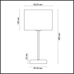 3745/1T MODERNI LN26 525 никель/белый, металл/текстиль Настольная лампа E27 60W 220V NIKKI