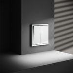 VLS020402 Проходной переключатель встраиваемый VOLTUM S70 двухклавишный с подсветкой 10А, (белый матовый) (ТМ Maytoni)