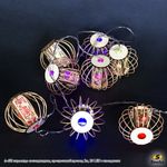 A-452 гирлянда светодиодная, прозрачный провод 2м, 20 LED с насадками