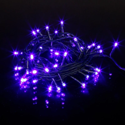 Новогодняя гирлянда нить голубой 10м IP20 400-002 голубой, LED
