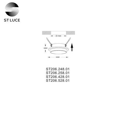 ST206.428.01 Св-к встр. Белый GU10 1*50W  IP20 D92xH38 220V Без ламп