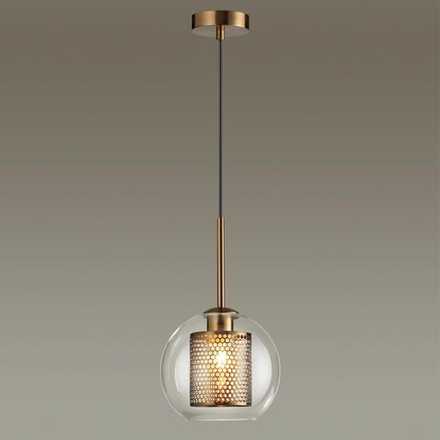 4939/1 PENDANT ODL22 467 античн.бронза/металл/прозрачный/стекло Подвес E27 1*40W CLOCKY