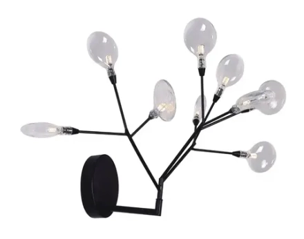 Бра Crystal Lux EVITA AP9 BLACK/TRANSPARENT 1690/409