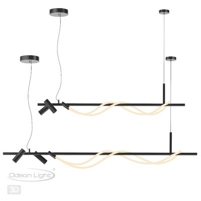 4391/30L HIGHTECH ODL24 301 черный/металл/канат Подвесной св-к с раздельн. вкл IP20 LED 30W 1200Лм 4000K CORDA
