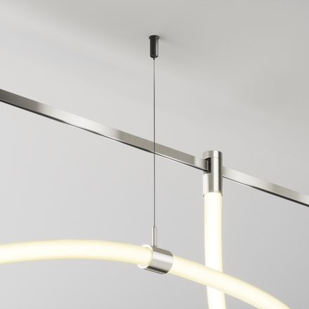 Потолочный коннектор с тросовым подвесом Tau в шинопровод Flarity платина TRA154CSW-1PT. TM Maytoni