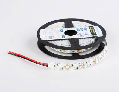 Светодиодная лента двухрядная GS1603 2835 240Led/ 19.2W m/ 12V IP20 6500K/ 5000*14*1.2mm/ кратность резки 25mm (2 конт.)