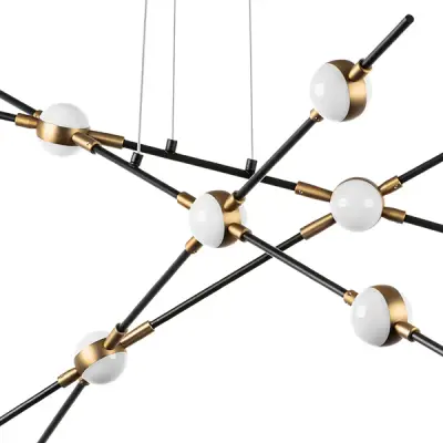 745247 Люстра BERGAMO LED 5Wх12 4800LM ЧЕРНЫЙ МАТОВЫЙ/ЗОЛОТО 4000K Lightstar