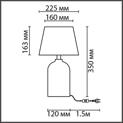 8216/1T CLASSI LN26 508 серый, керамика/текстиль Настольная лампа Е27 1*60W 220V FANNA