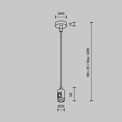 Подвес тросовый Hang с вводом питания Flarity черный, TRA157SW-B1-B. TM Maytoni