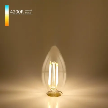 Филаментная светодиодная лампа "Свеча" C35 9W 4200K E14 (CW35 прозрачный) BLE1426