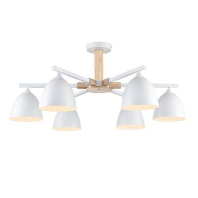 8095/6C MODERNI LN25 268 белый/белый металл, дерево/металл Люстра потолочная Е27 6*60W 220V COLANGE