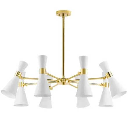 816086 Люстра DUMO 8х40W E14 БЕЛЫЙ МАТОВЫЙ/ЗОЛОТО