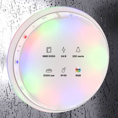 Светодиодная лента 24В 5050 7,2Вт/м RGB 5м IP65, 10167. TM Maytoni