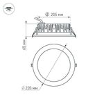 Светодиодный светильник LTD-220WH-FROST-30W Day White 110deg (Arlight, IP44 Металл, 3 года)