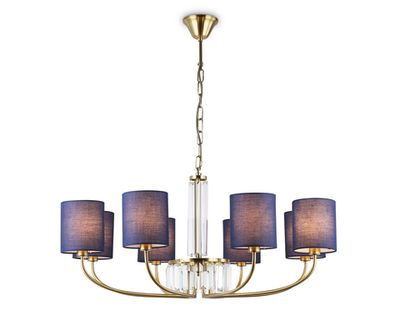 Светильник подвесной LH71273/8 BS/DB латунь/темно синий E14/8 max 40W D820*840