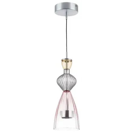 814003 Люстра BELLE LED 1х8W 450LM АЛЮМИНИЙ/МУЛЬТИКОЛОР 3000K Lightstar