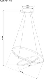 Подвесная люстра Arte Lamp FRODO A2197SP-2WH, 1хLED