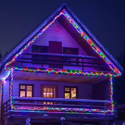 Новогодняя гирлянда нить мульти с эффектом мерцания 10м IP65 400-101 мульти с эффектом мерцания