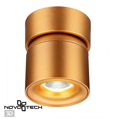 358810 OVER NT21 416 матовое золото Светильник накладной светодиодный IP20 LED 10W 850Лм 4000K 220V GESSO