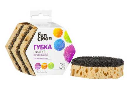 Губка для посуды Fun Clean "Эффект Кристалл", 3шт.